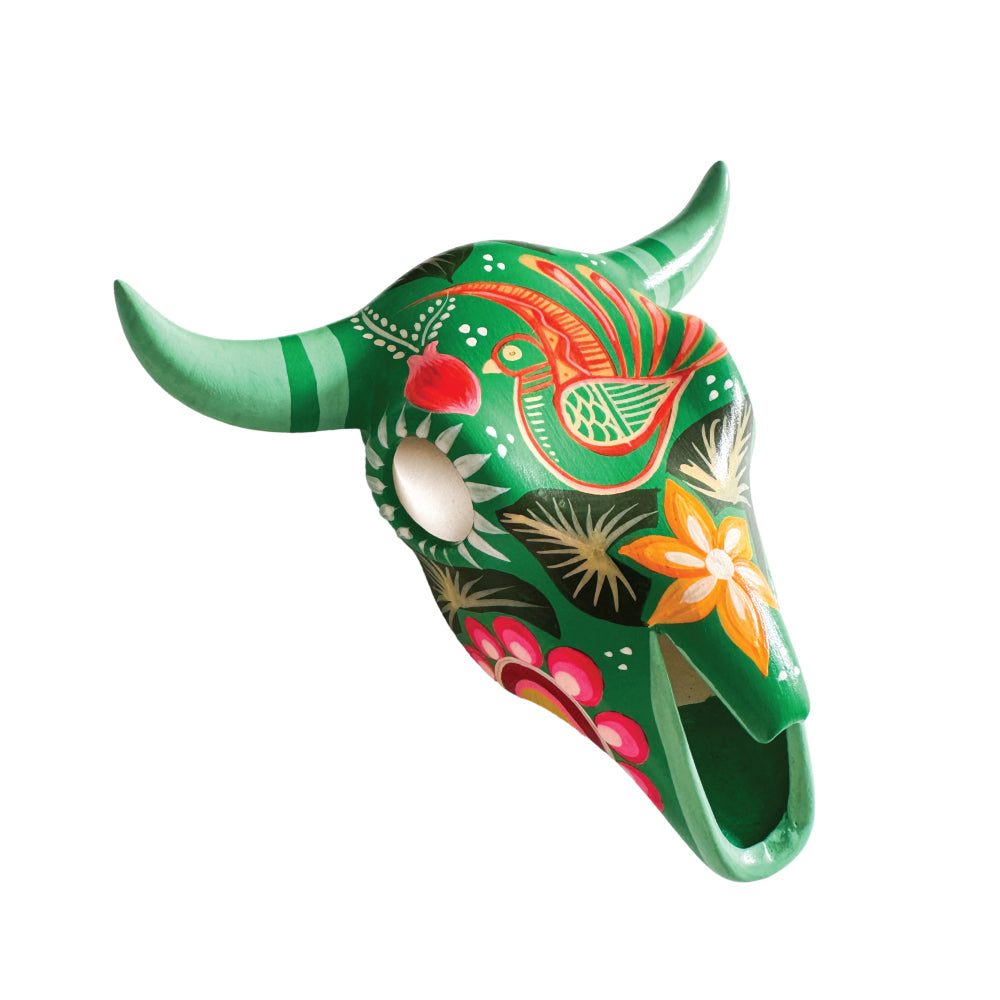 Navajo Green Cow Skull