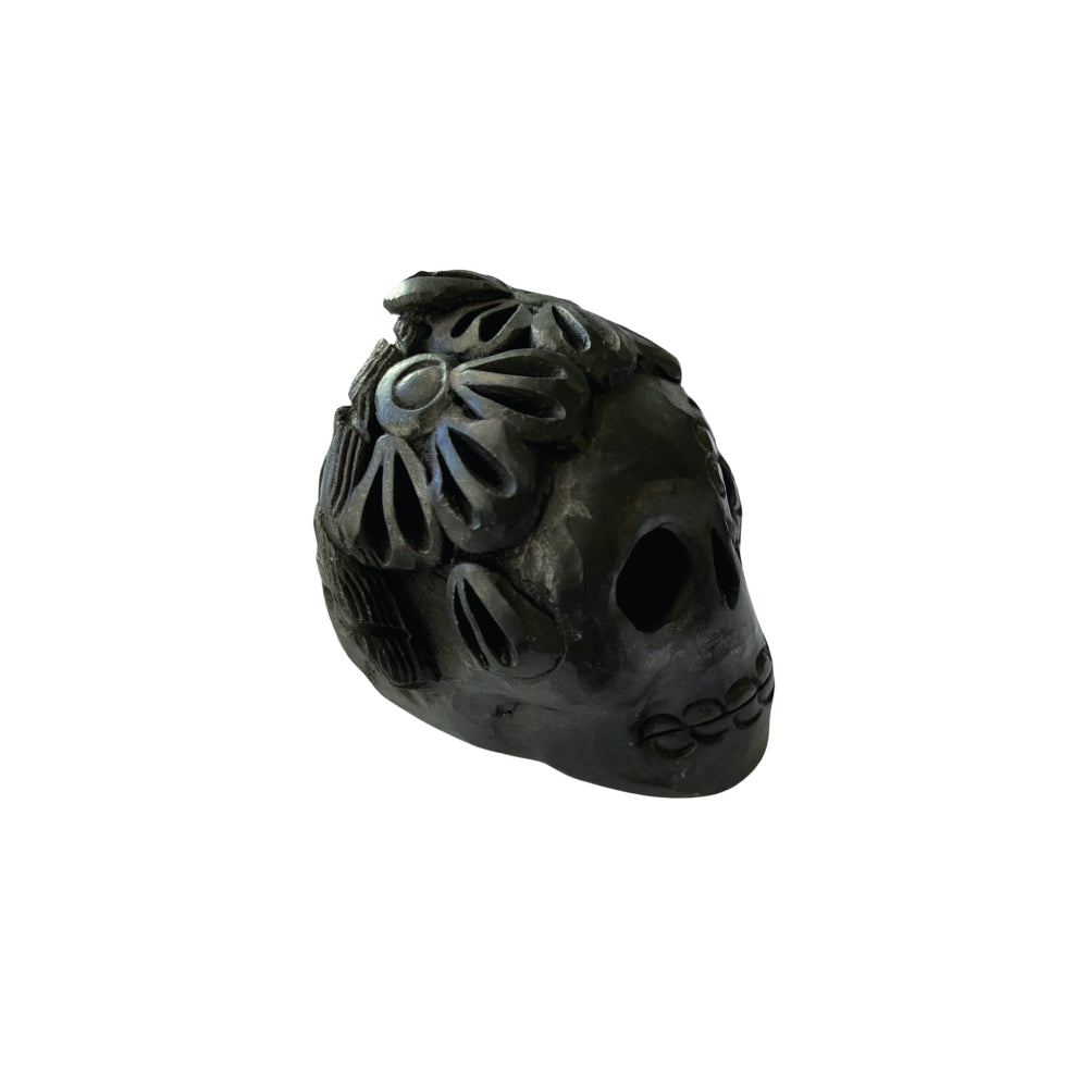 Black Clay Ceramic Frida Skull