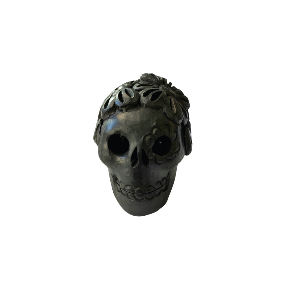 Black Clay Ceramic Frida Skull
