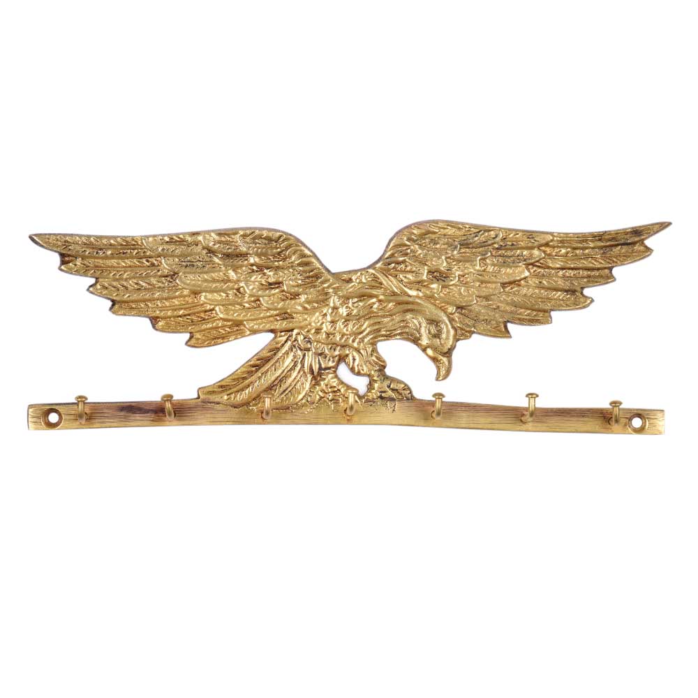 Brass Eagle Wall Hook - golden