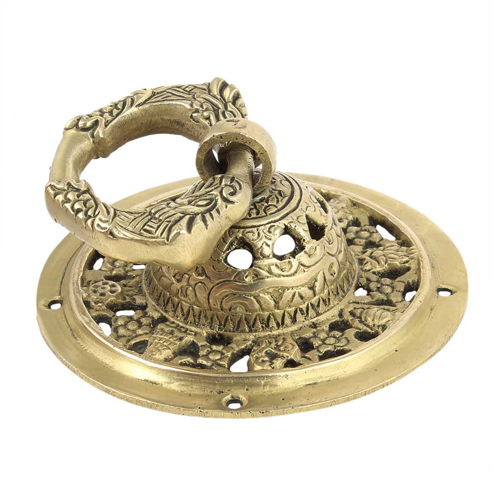 Large Circle Ornate Brass Door Knocker