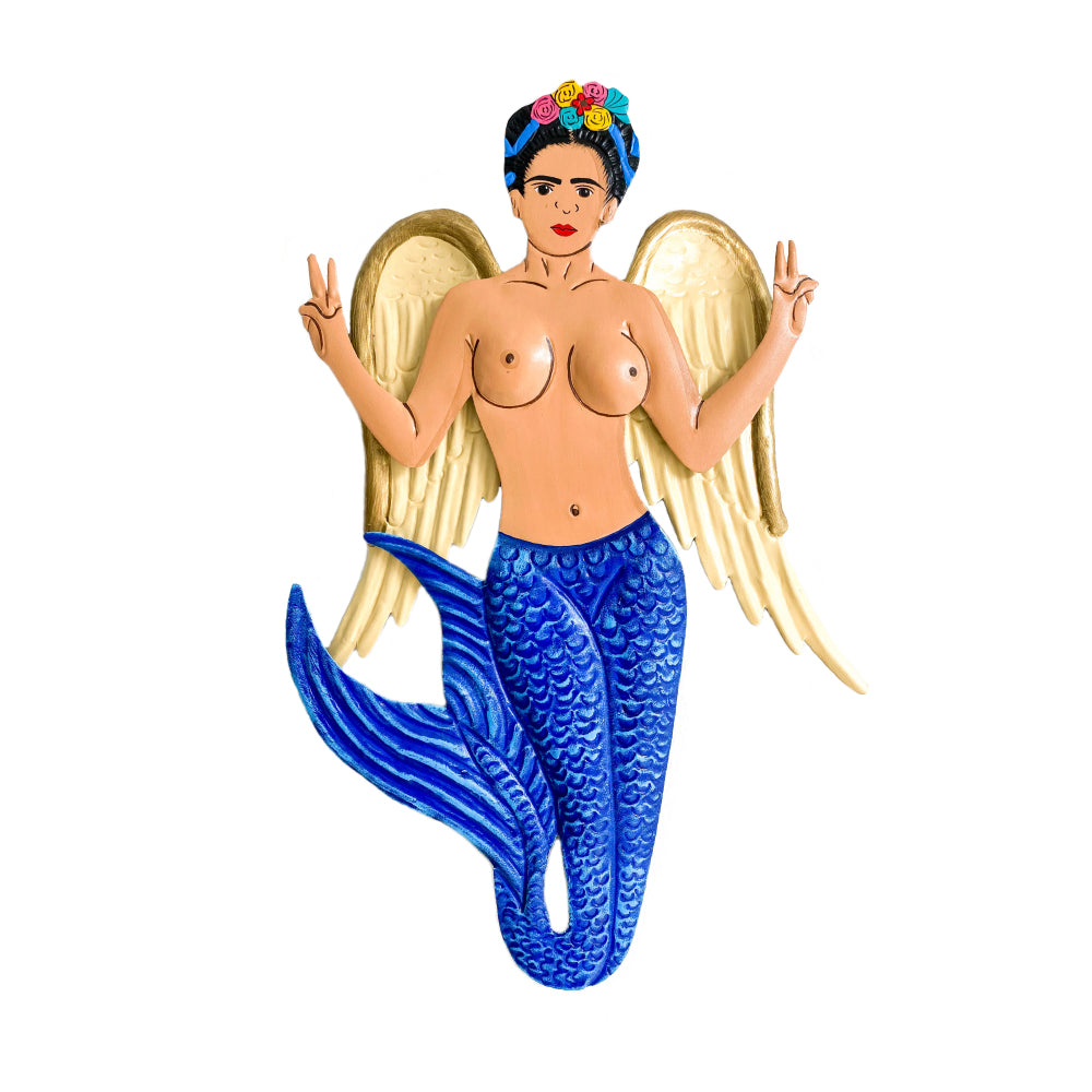 Large Tin Frida Mermaid - Blue