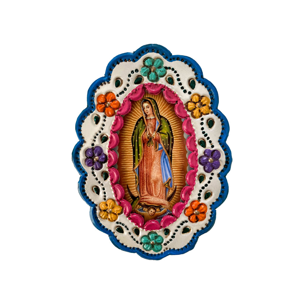 Oval Guadalupe Plaque - Blue
