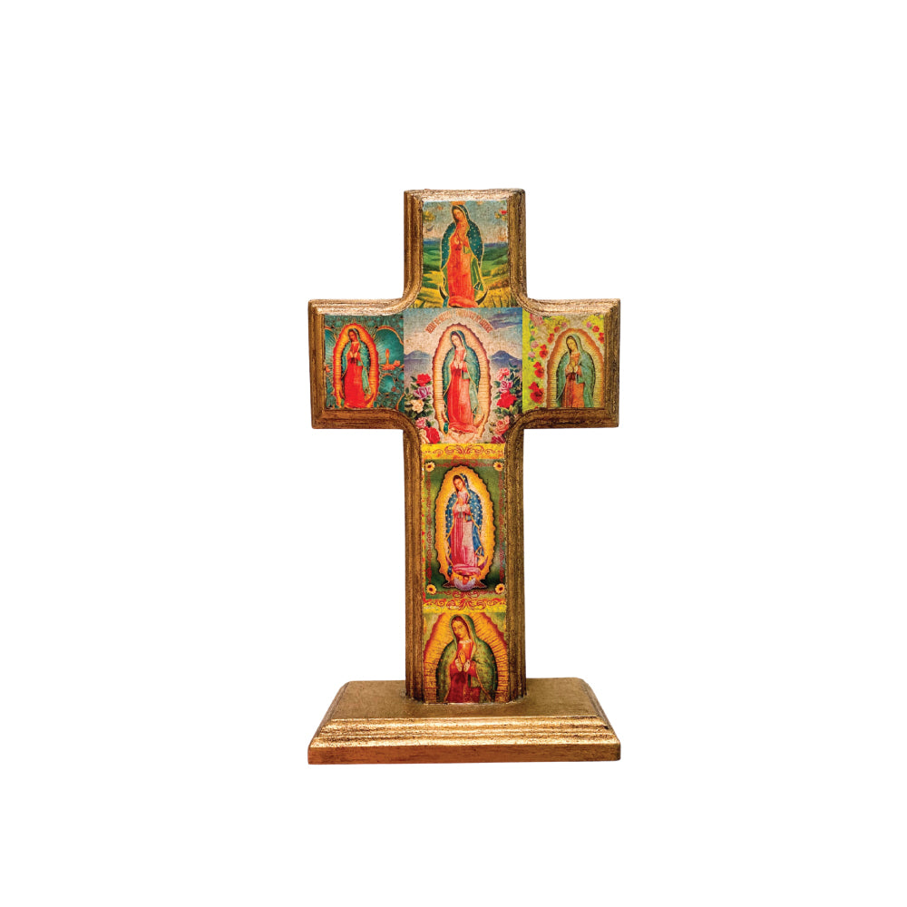 Gold Standing Guadalupe Cross