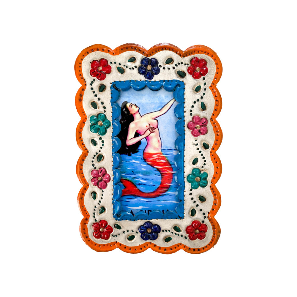 Mermaid Frame Plaque - Orange