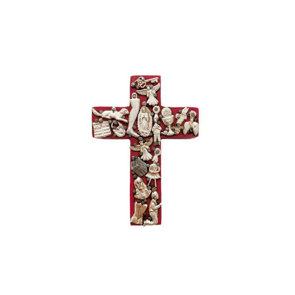 Milagro Wooden Cross - Deep Pink