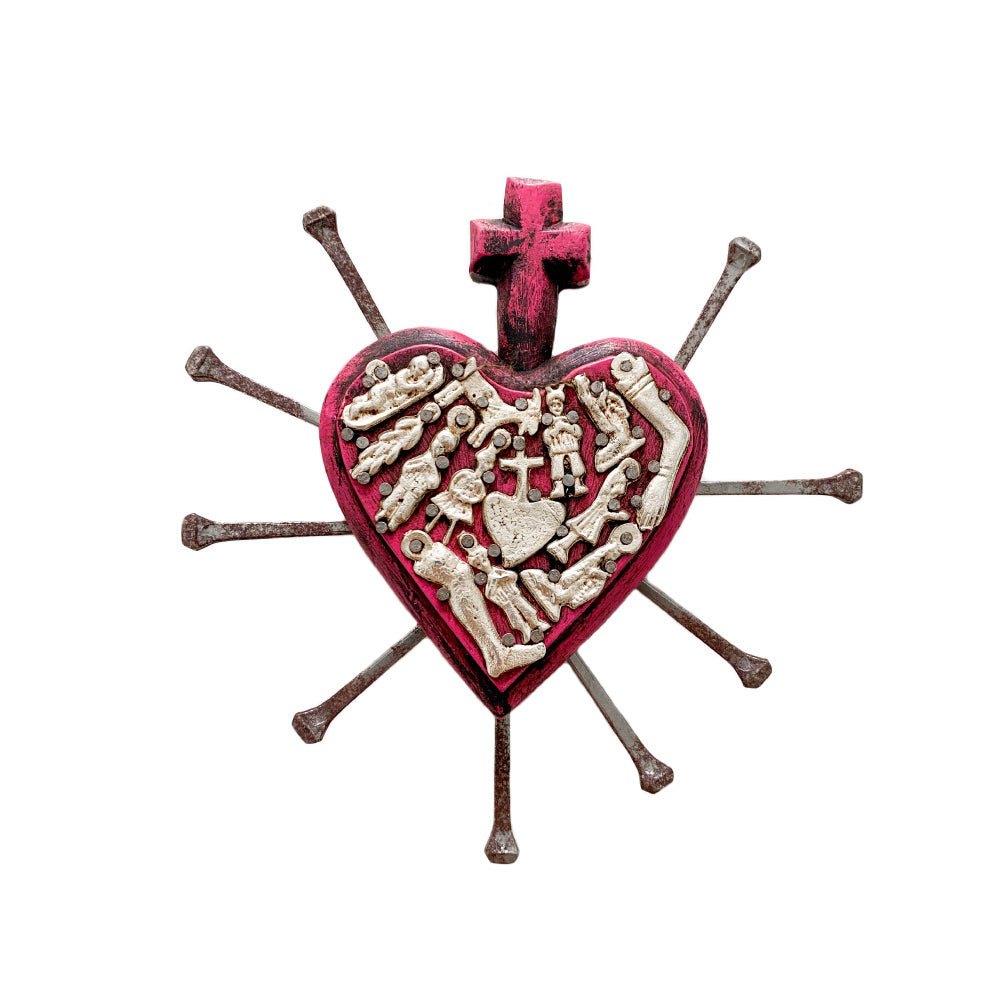 Miguel Wooden Heart - Pink