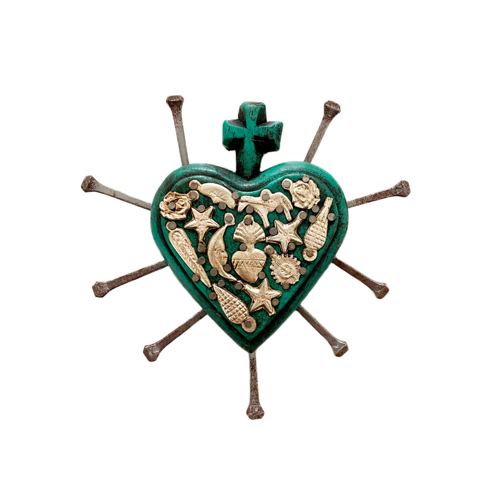 Miguel Wooden Heart - Teal