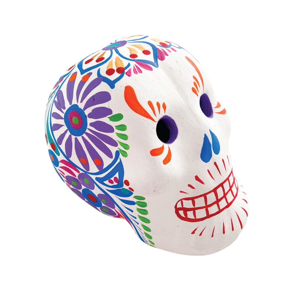 Ceramic Painted Skull - White 3