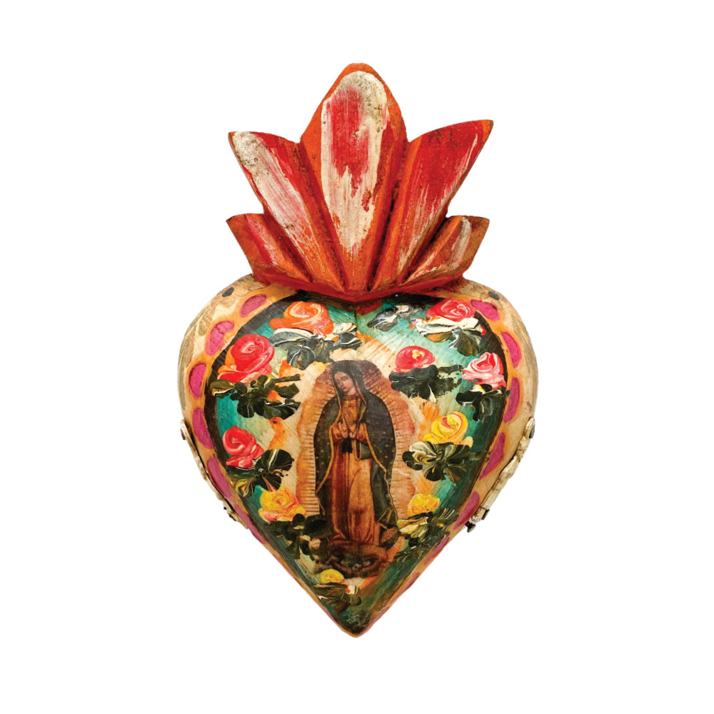 Small Guadalupe Wooden Heart - 2