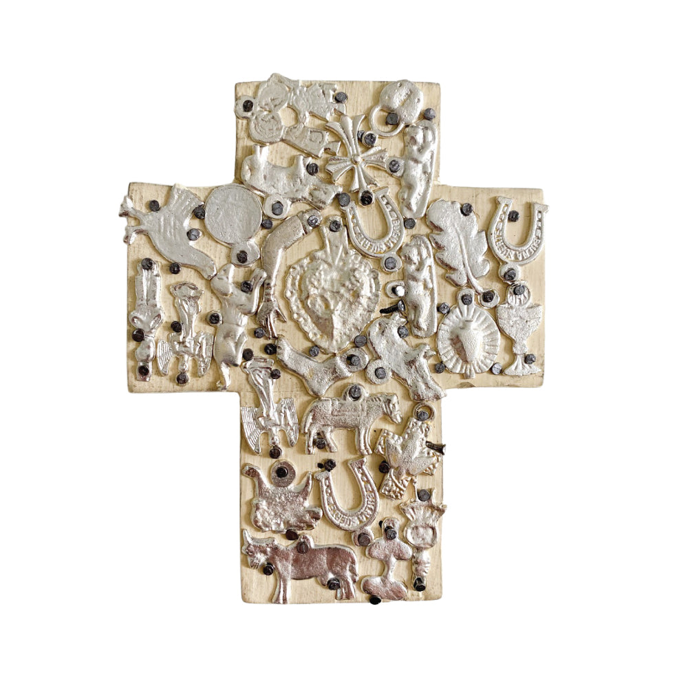 Cream Wooden Milagro Cross - Small