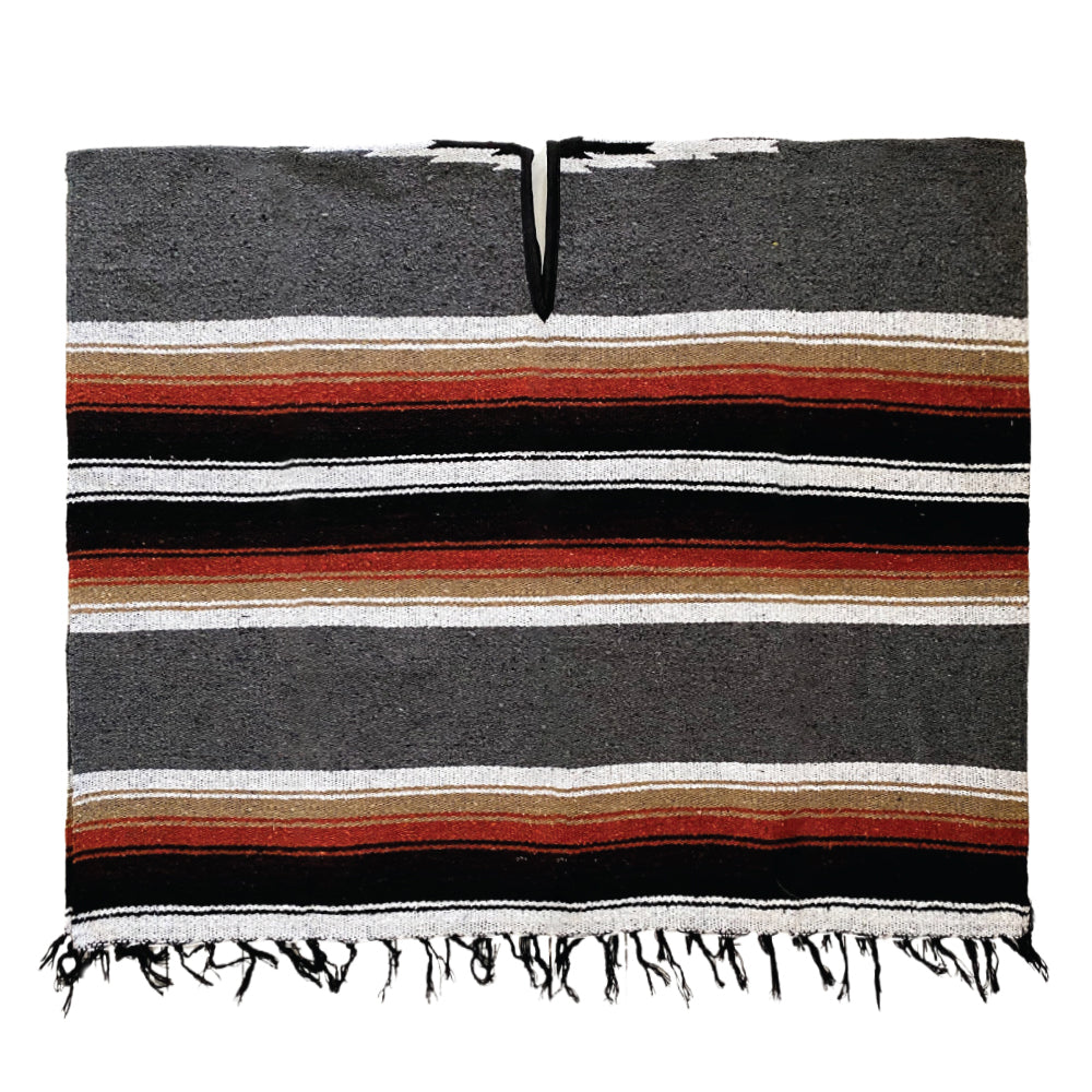 Poncho - Diamond - Grey & Rust
