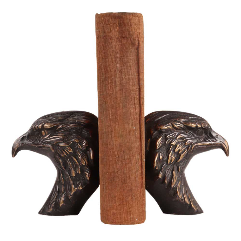 Brass Eagle Head Bookends