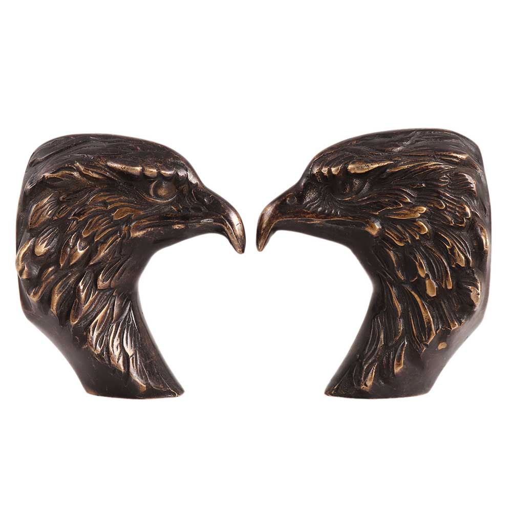 Brass Eagle Head Bookends