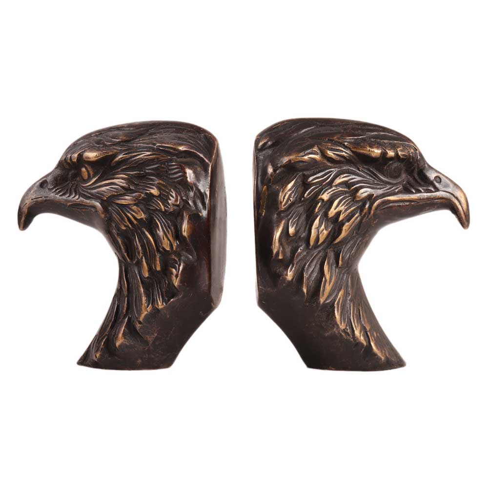 Brass Eagle Head Bookends